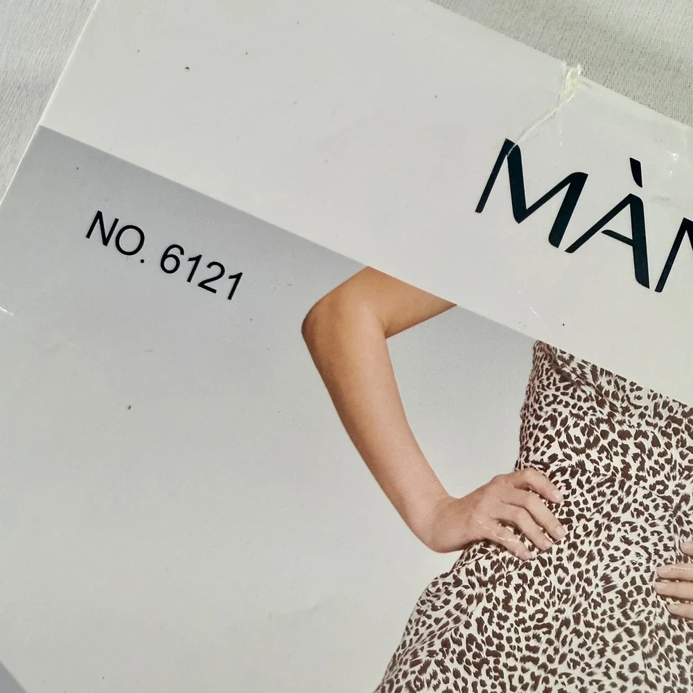 Manzi Tabea Tights 6121 Black Mock Stocking Illusion Lace Up Bow 30 Denier L/XL